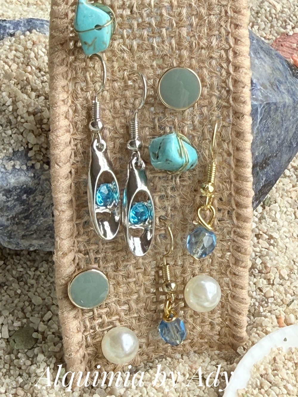 SUMMER 🐚 ICONS + Turquoise, Blue and Pearl Mixed Earring Set